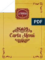 Carta de cafetería con bebidas, comidas y postres