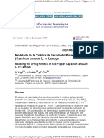 Información Tecnológica: Modelado de La Cinética de Secado Del Pimiento Rojo (Capsicum Annuum L. CV Lamuyo