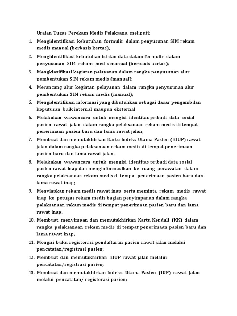 Duties and Responsibilities of Medical Records Officer PDF