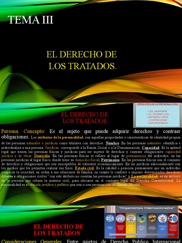 Tema III El Derecho de Los Tratados | PDF | Tratado | Nacionalidad