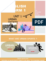 English Form 1: Unit 1 Urban Sports