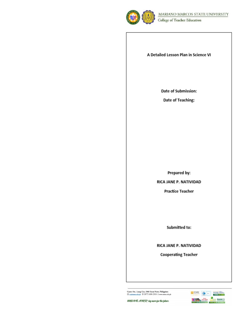 Detailed Lesson Plan Science Format Pdf