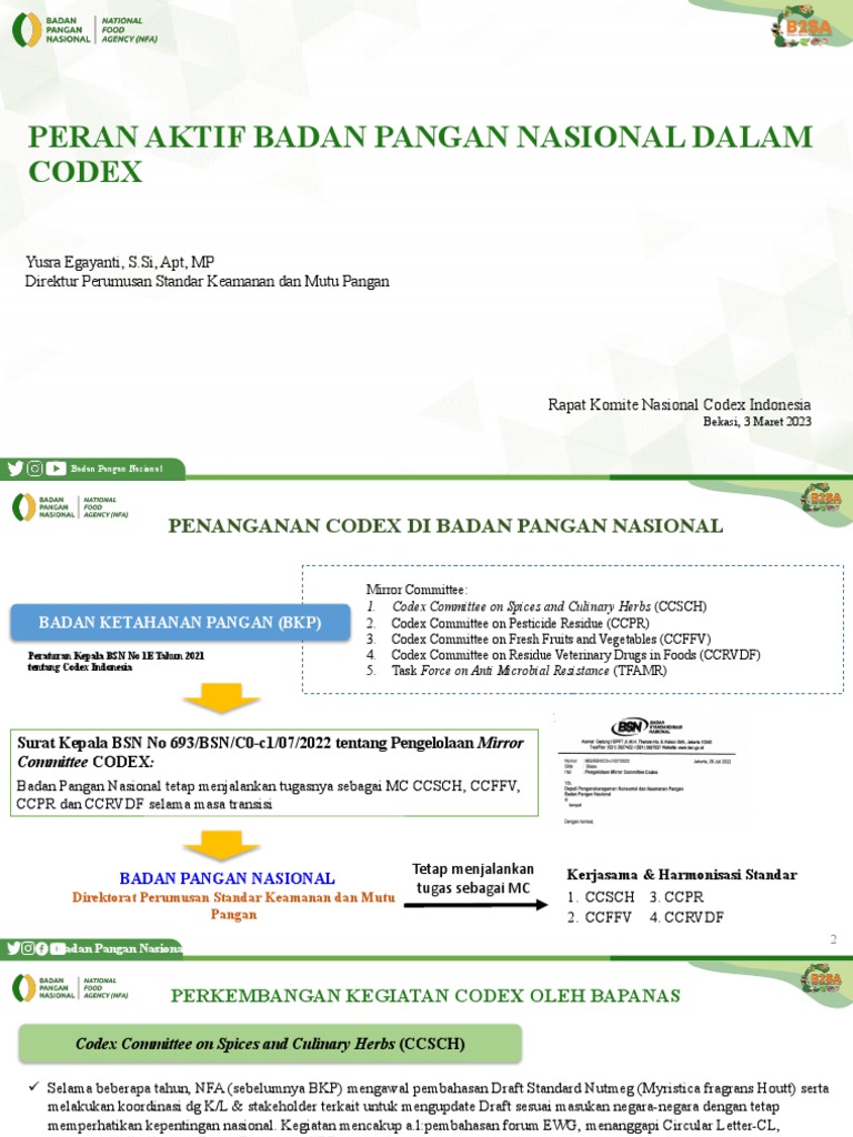Bahan Direktur Komnas Codex 2023 | PDF