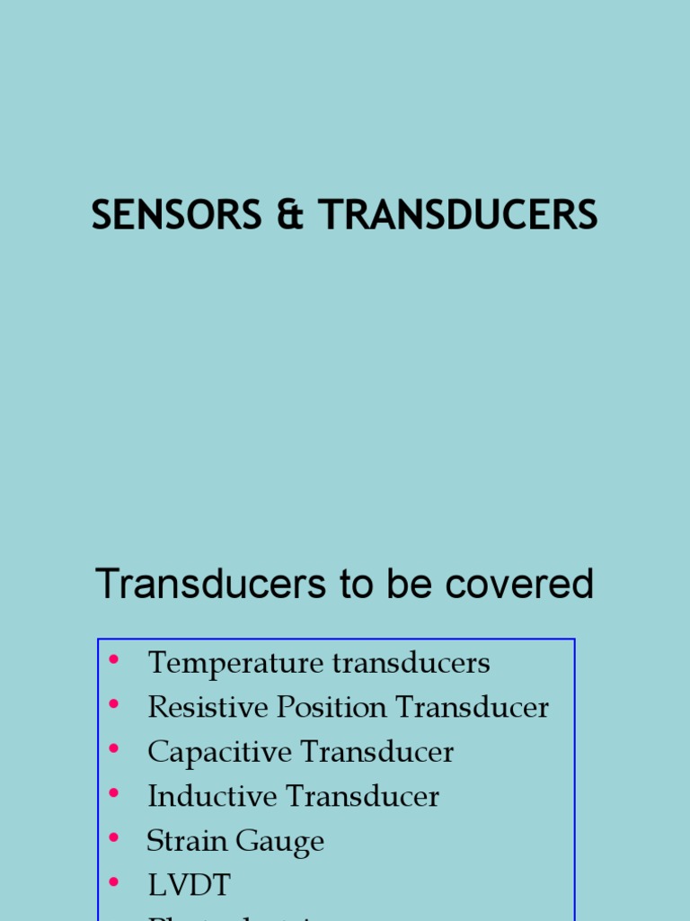 Sensors and Transducer Part 2 PDF Thermocouple Electrical Resistance And Conductance