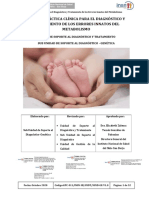 Guía de Práctica Clínica para El Diagnóstico Y Tratamiento de Los Errores Innatos Del Metabolismo