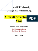 AL-Farahidi University College of Technical Eng.: Aircraft Structure 4th Year