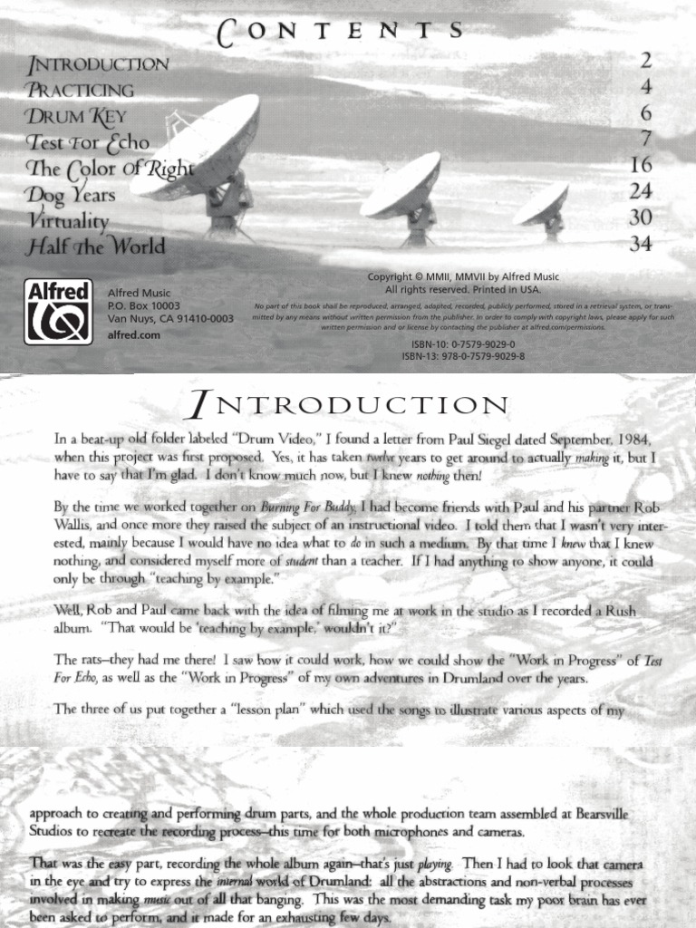 Neil Peart A Work in Progress Booklet 1 PDF