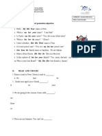 Exercise On Possessive Adjectives