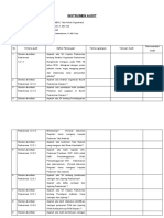 Instrumen Audit: No Kriteria Audit Daftar Pertanyaan Fakta Lapangan Temuan Audit Rekomendasi Audit