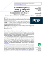 Role of Monetary Policy in Economic Growth and Development: From Theory To Empirical Evidence