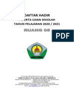 Daftar hadir peserta ujian SMK Darul Falah