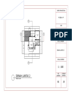 Denah Lantai 2 Rumah Skala 1:100