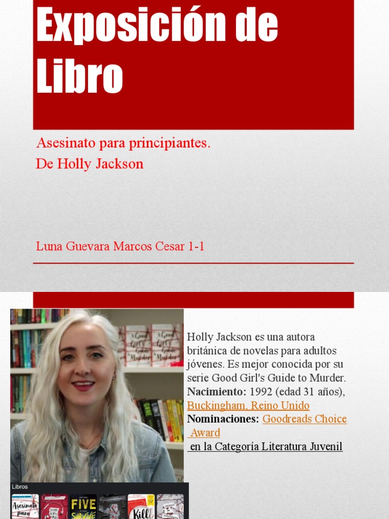 Asesinato para Principiantes. de Holly Jackson: Luna Guevara Marcos Cesar  1-1