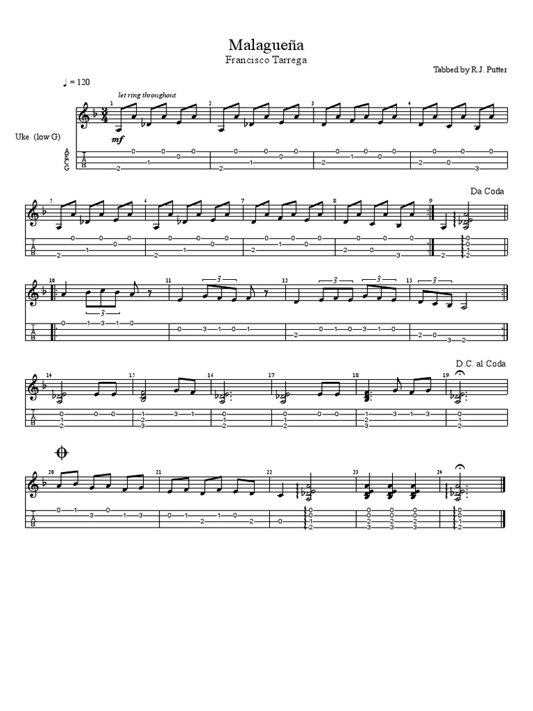 50 Classical Themes for low G Ukulele（ドラッグされました） 32 PDF