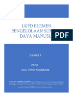 LKPD Elemen Pengelolaan Sumber Daya Manusia: Xi MPLB 3 Oleh: Ulul Dessy Anggraini