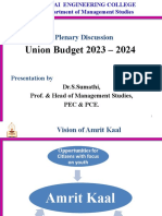 Union Budget 2023 - 2024: A Plenary Discussion
