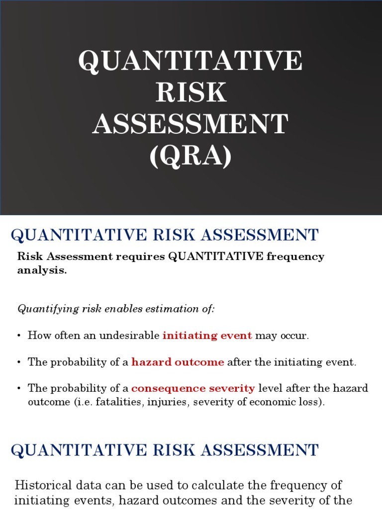 Quantitative Risk Assessment Techniques | PDF | Risk | Reliability ...