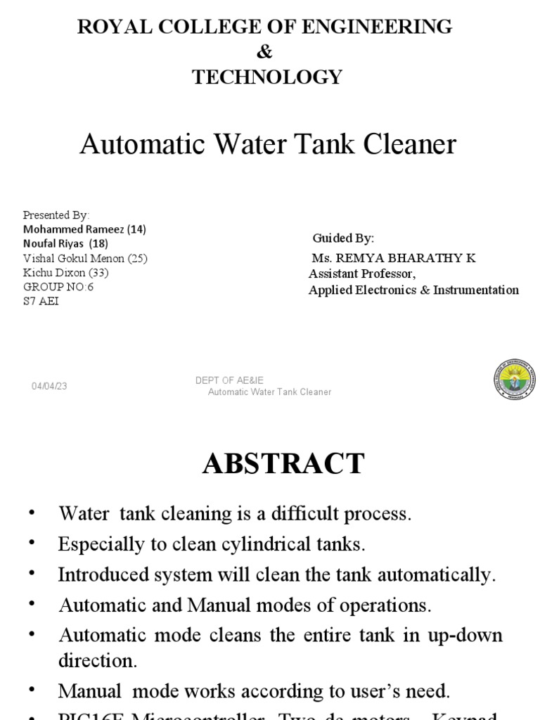 Automating Water Tank Cleaning Design and Implementation of an