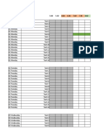 Weekly schedule with tasks and activities