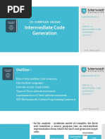 Intermediate Code Generation: CD: Compiler Design