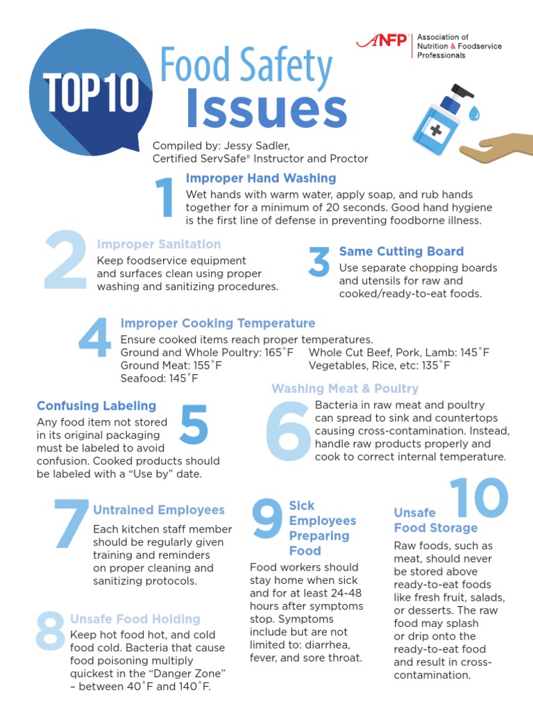 Top 10 Food Safety Issues PDF Foodborne Illness Food And Drink