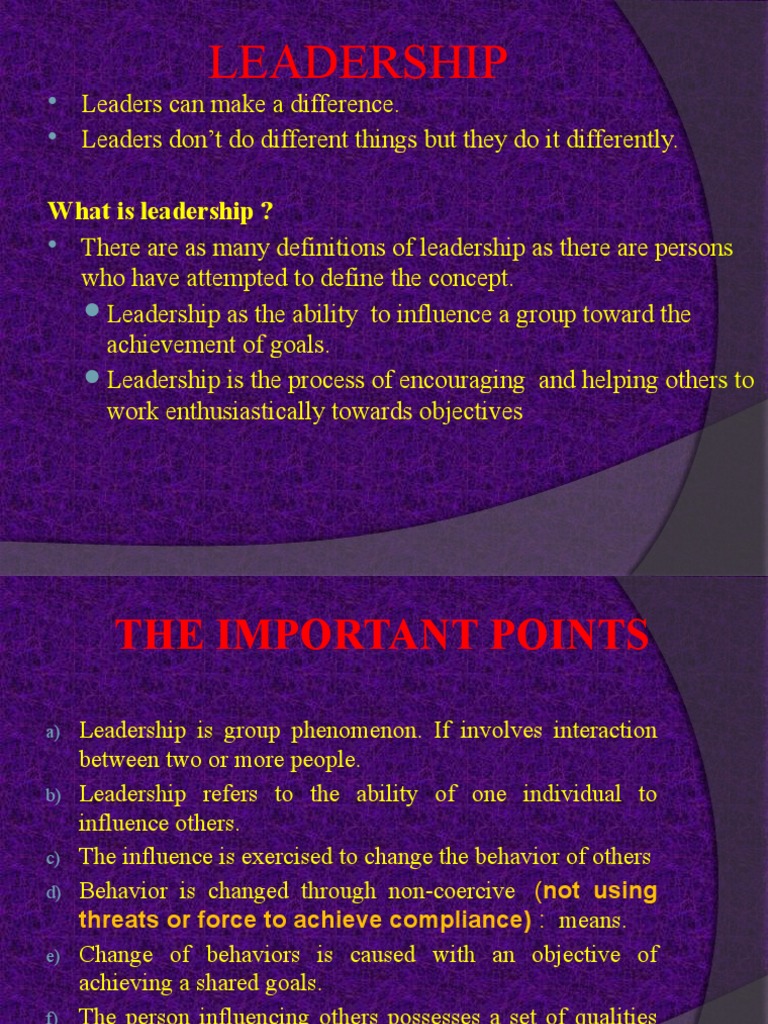 Understanding Leadership Concepts and Styles | PDF | Leadership | Cognition