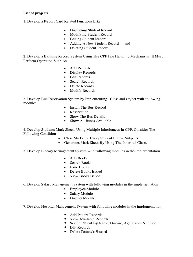 List of Projects | PDF | Programming | Computer Program