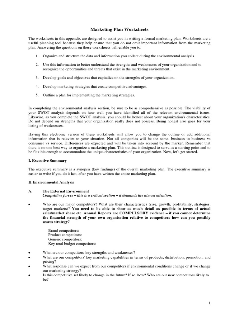 Marketing Plan Guide for Businesses | PDF | Marketing | Marketing Strategy