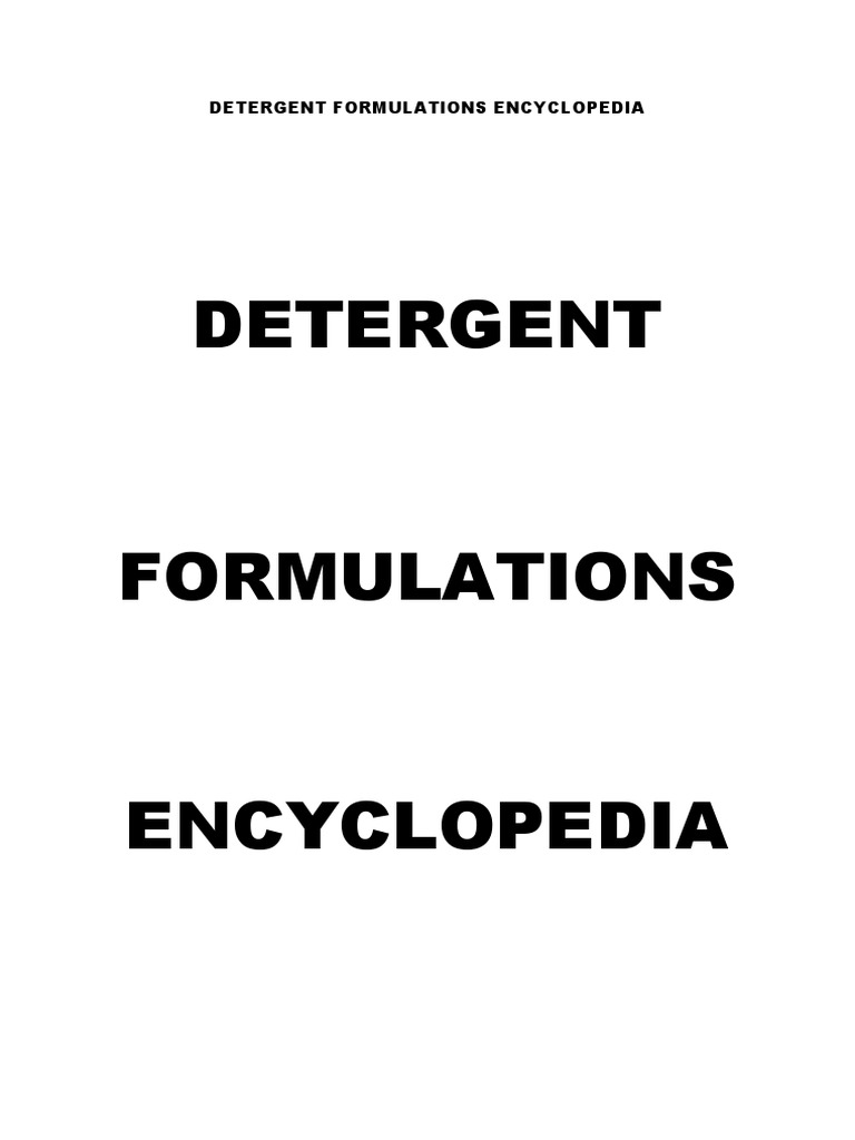 Detergent Formulations Encyclopedia PDF Soap Detergent