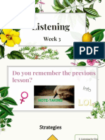 Listening: Week 3
