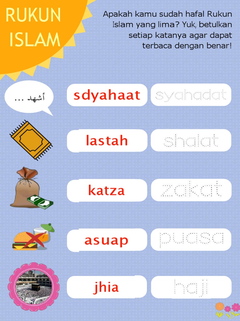 Worksheet Rukun Islam untuk Anak TK | PDF