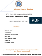 Université Alioune Diop de Bambey: UFR: Santé Et Développement Durable (SDD) Département: Développement Durable