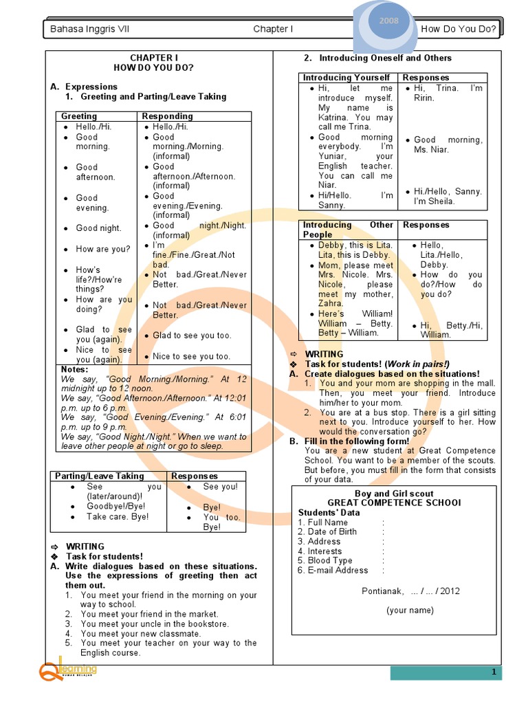 English Greetings and Introductions Guide | PDF | Plural | Grammatical ...