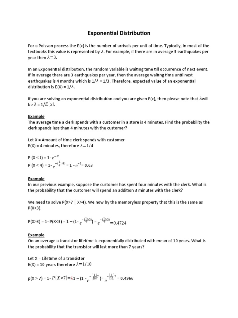 Exponential Distribution | PDF