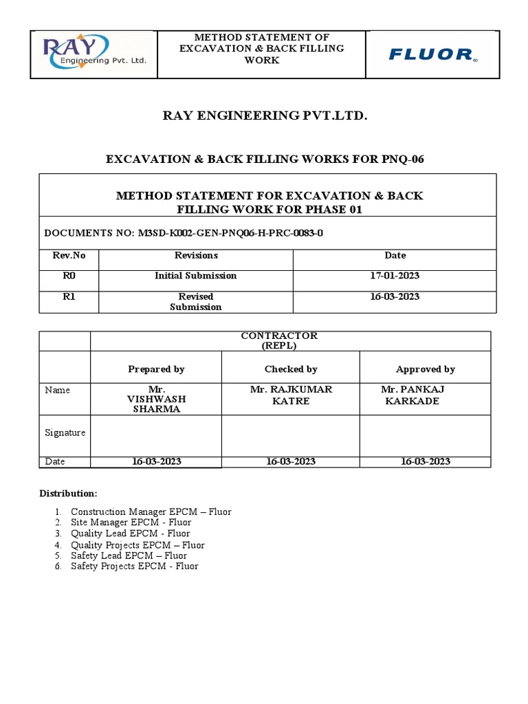WMS Excavation & BACKFILLING | PDF | Calibration | Quality Assurance