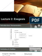 Lecture 2: Exegesis