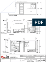 Elevacion Frontal: Sala - Comedor - Cocina Ss - HH