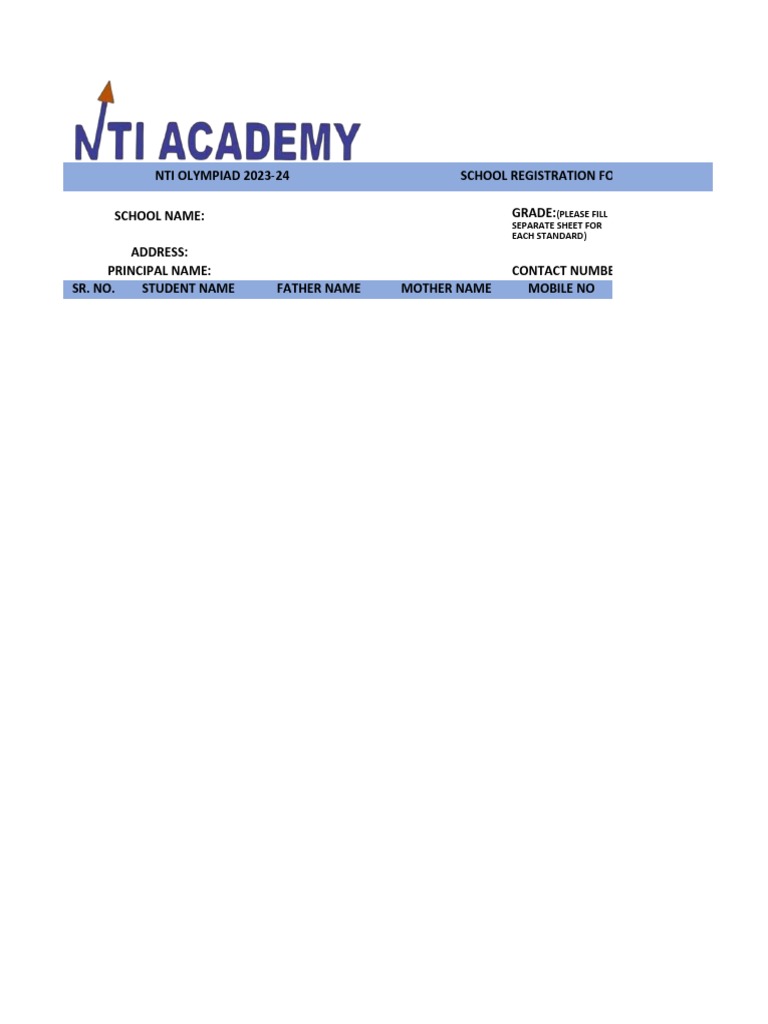 Nti Olympiad Registration 2023 PDF