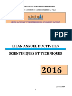 Bilan Annuel D'Activites Scientifiques Et Techniques: Centre National D'Etudes Et Recherches Integrees Du Batiment