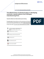 The Effectiveness of Industrial Policy in Developing Countries Causal Evidence From Ethiopian Manufacturing Firms