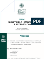 Inicio Y Ciclo Histórico de La Antropologia: Unidad I