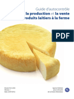 Guide D'autocontrôle Pour De: La Production Et La Vente Produits Laitiers À La Ferme