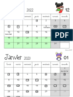 Décembre: Lundi Mardi Mercredi Jeudi Vendredi Samedi