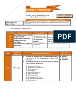 Ciencia Y Tecnologia: Sesión de Aprendizaje #01