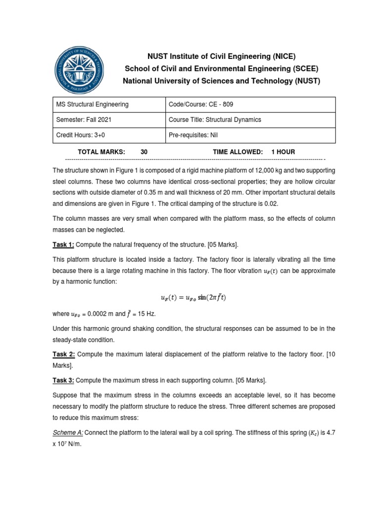 Oht 1 With Solution Pdf Damping Mechanics