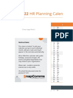 2022 HR Planning Calendar: Instructions