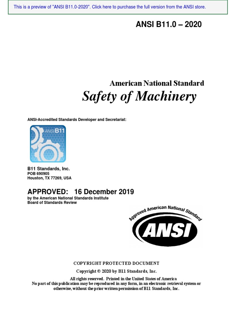 Ansi B11.0 2020
