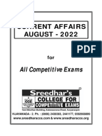 Current Affairs AUGUST - 2022: All Competitive Exams