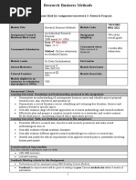 Assignment Brief For Assignment/coursework 3: Research Proposal. 7BUS2002-0901-2022