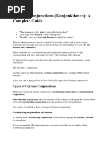 German Conjunctions